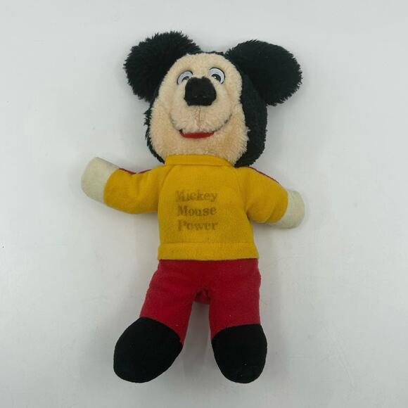 Mickey Mouse Power Vintage Knickerbocker Plush Stuffed Animal Toy Kids Fun Play - Picture 1 of 4